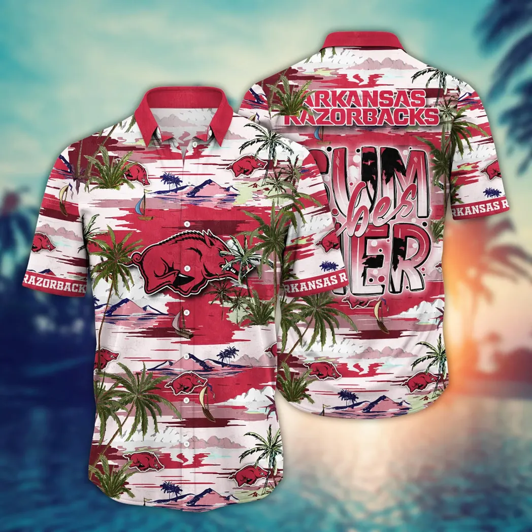 Arkansas Razorbacks NCAA Flower Aloha Hawaiian Shirt, Summer Football Shirts VPHWA2451154047