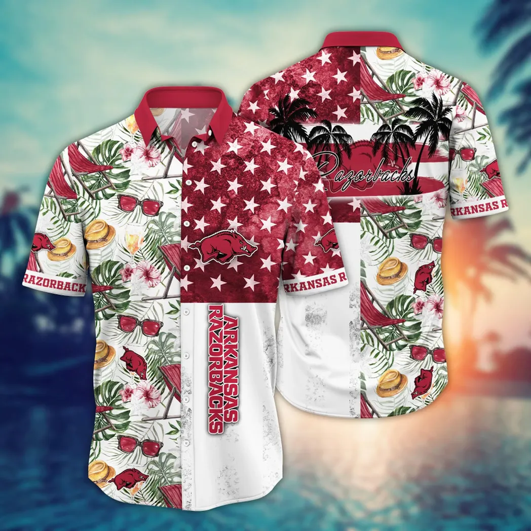 Arkansas Razorbacks NCAA Flower Aloha Hawaiian Shirt, Summer Football Shirts VPHWA2451154234