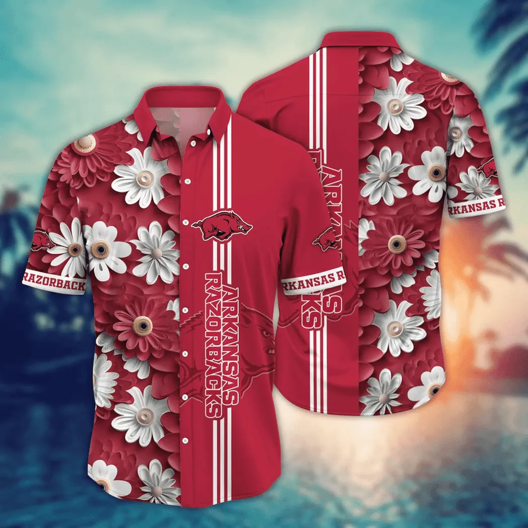 Arkansas Razorbacks, Style Hot Trending Summer NCAA Flower Aloha Hawaiian Shirt, Summer Football Shirts VPHWA2451155170