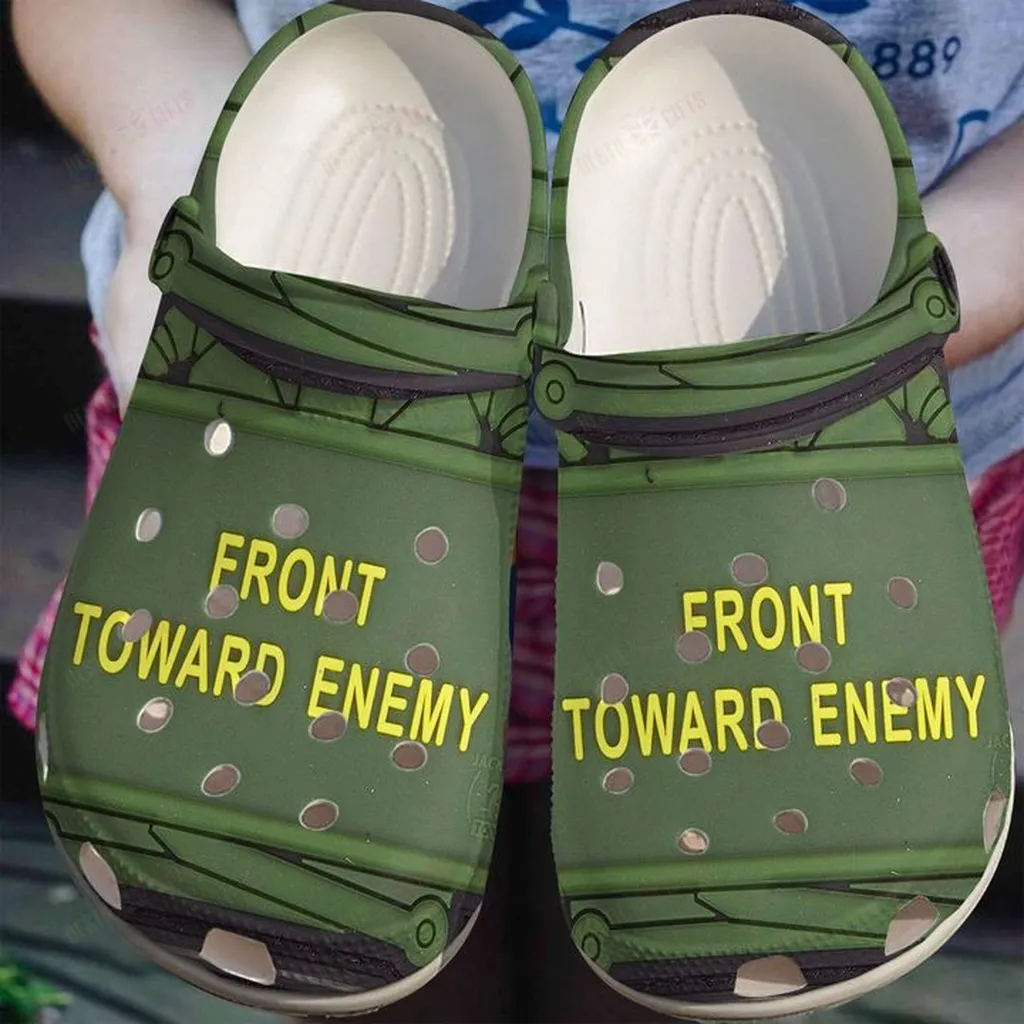 Armed White Sole Front Toward Enemy Crocs, Personalized Crocs Classic Clogs