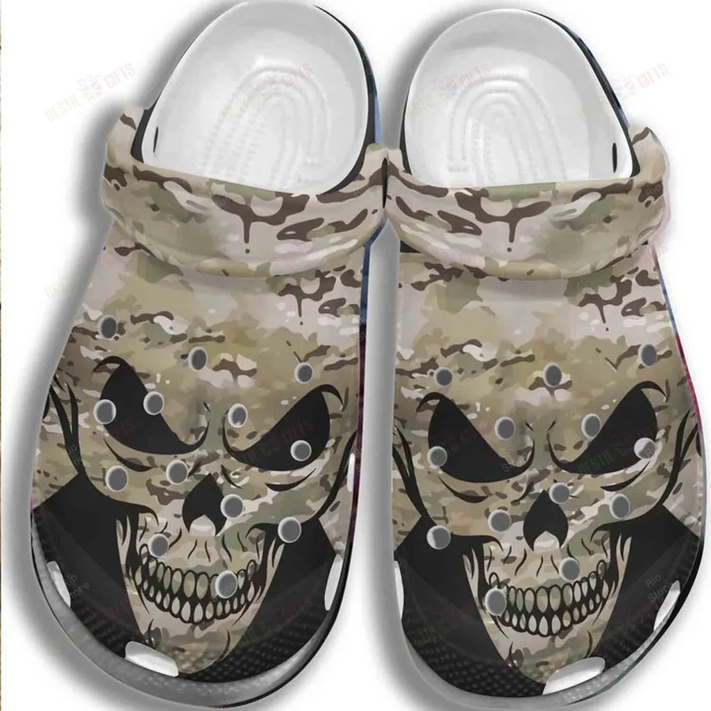 Army Skull Crocs Classic Clogs