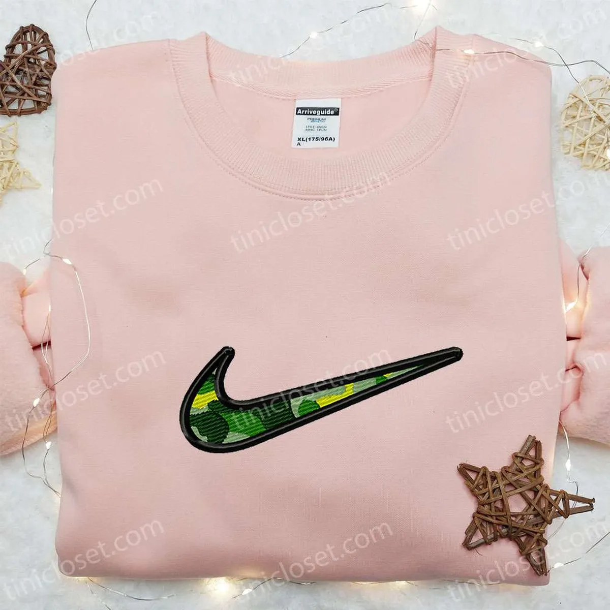 Army x Nike Swoosh Embroidered Shirt, Nike Inspired  Embroidered Shirt, Best Gift for Family