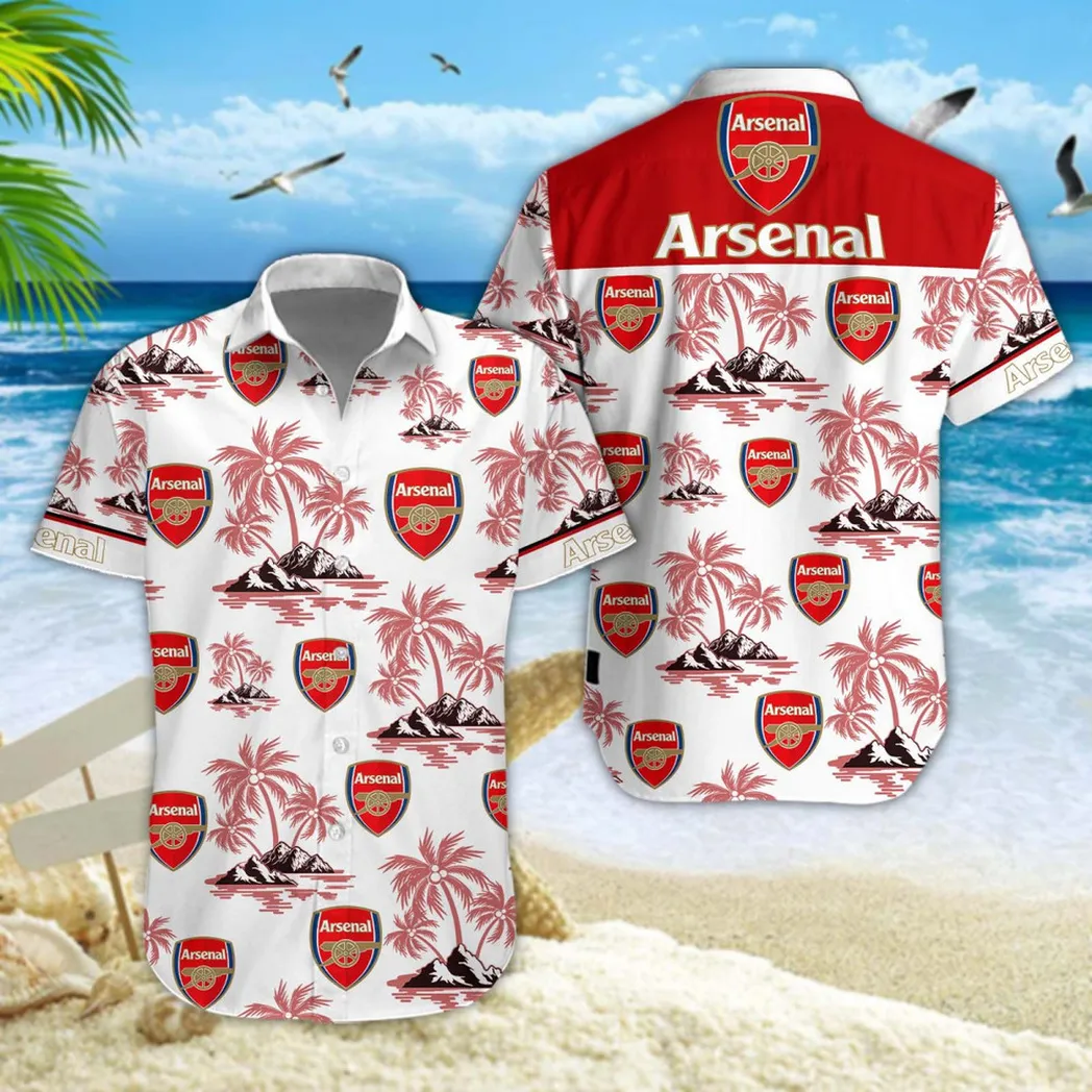 Arsenal Hawaiian Shirt Style Classic Oversized Hawaiian