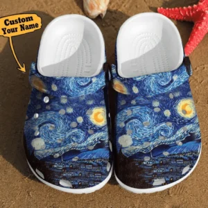 Art Crocs - Starry Night Vincent Van Gogh Paintings Design Unisex Birthday Gifts Crocs For Men And Women