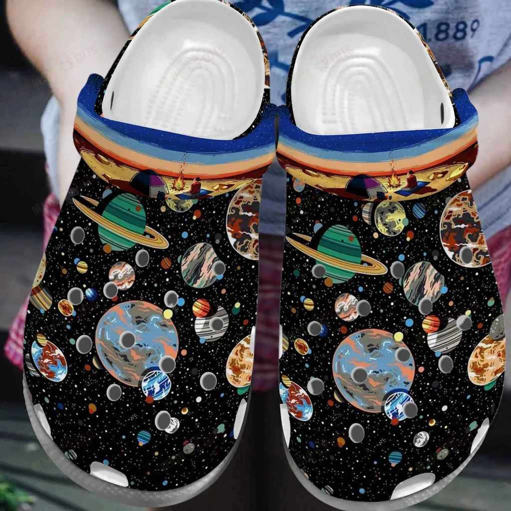 Astronaut Crocs Classic Clog Whitesole Camping On Mars