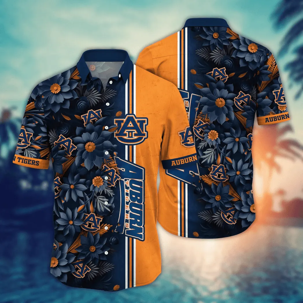 Auburn Tigers NCAA Flower Aloha Hawaiian Shirt, Custom Summer Football Shirts VPHWA2451153212