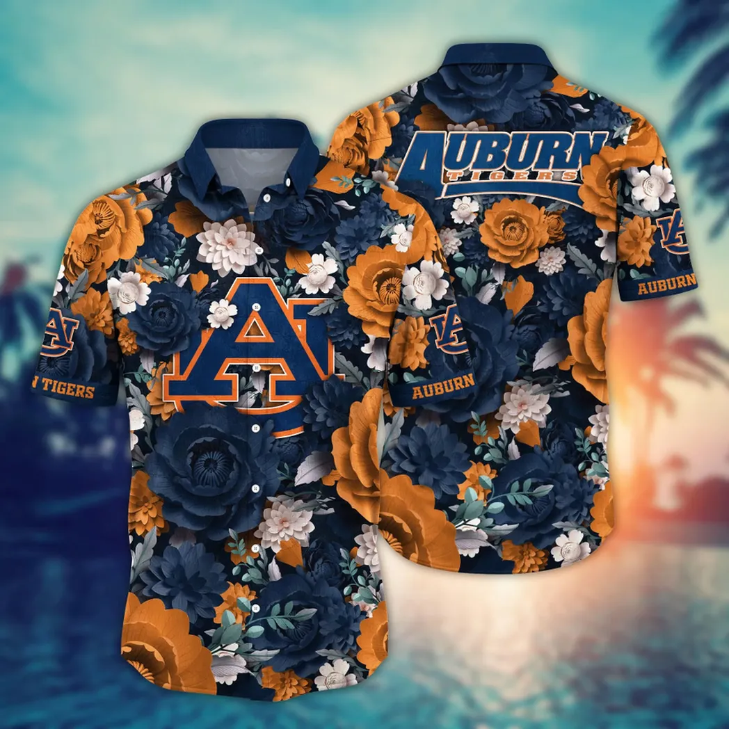 Auburn Tigers NCAA Flower Aloha Hawaiian Shirt, Custom Summer Football Shirts VPHWA2451153706