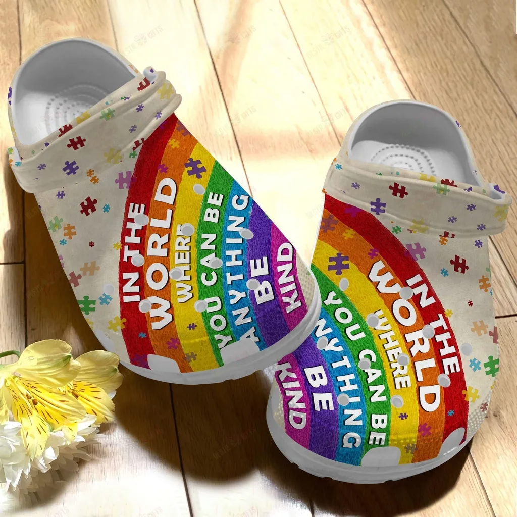 Autism Awareness Crocs Be Kind In This World Crocband Clog