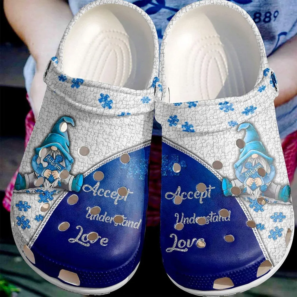 Autism Awareness Crocs Blue Dwarfs Puzzle Acccept Understand Love Crocband Clog