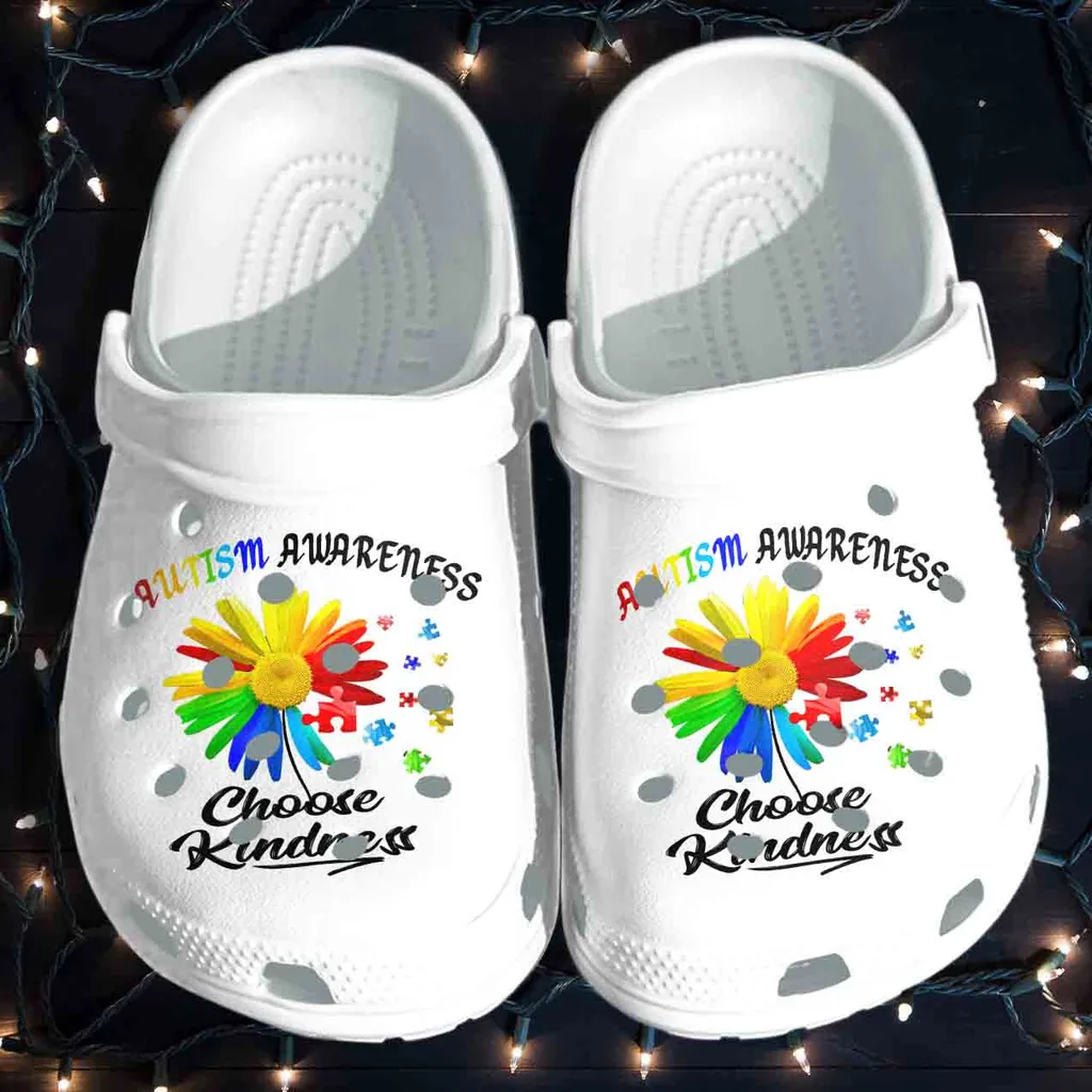 Autism Awareness Crocs Choose Kindness Flower Crocband Clog