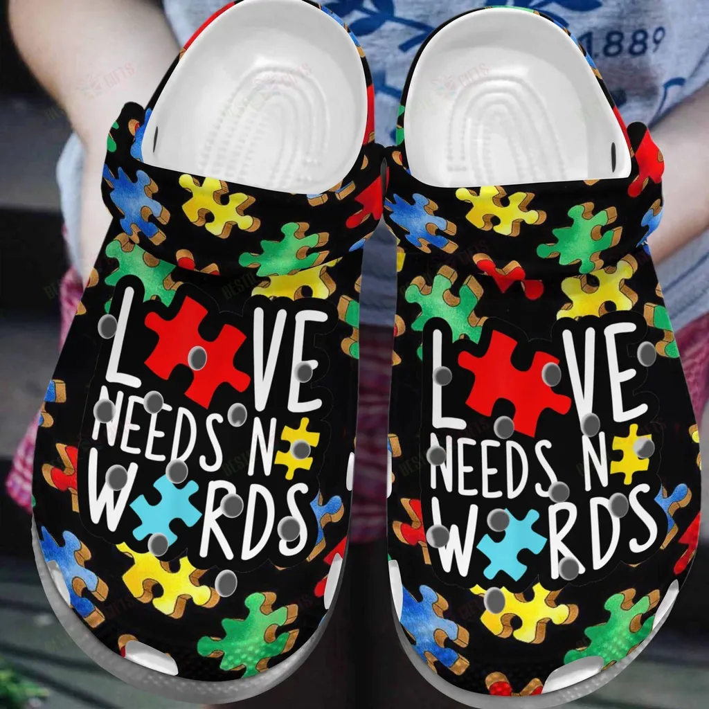 Autism Awareness Crocs Love Needs No Words Crocband Clog