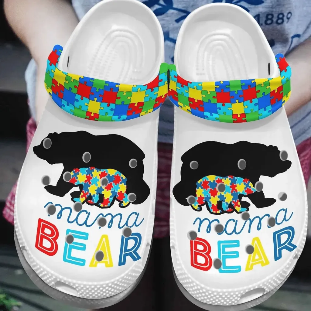 Autism Awareness Crocs Mama Bear Crocband Clog