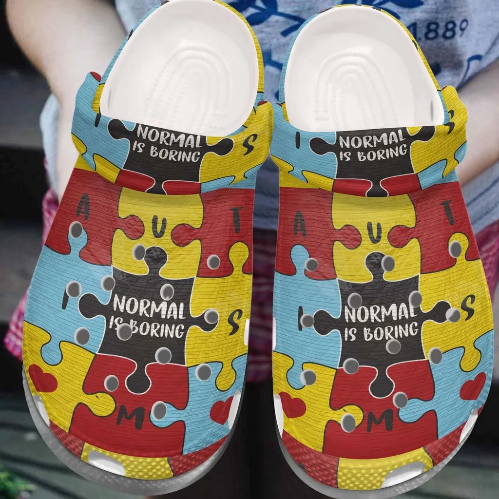 Autism Awareness Crocs Normal Is Boring Crocband Clog