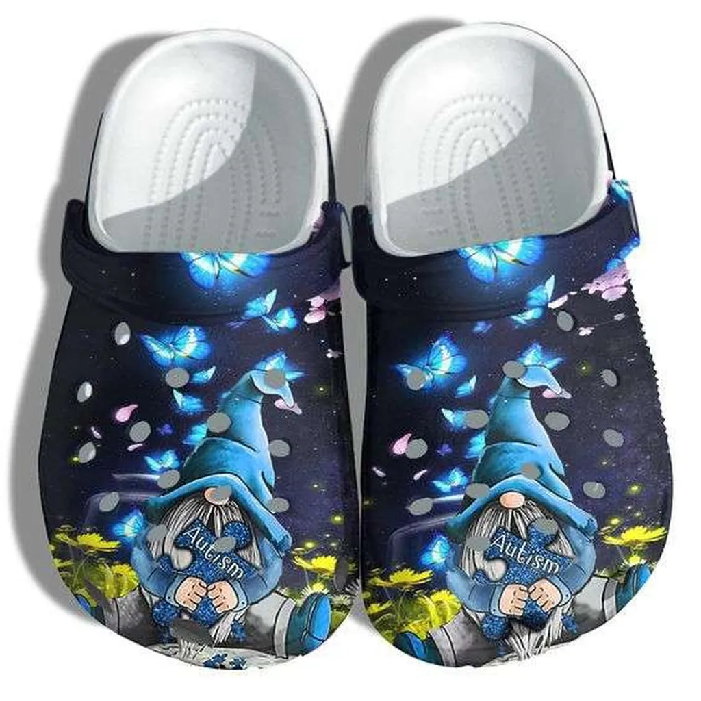 Autism Awareness Day Gnome Blue Autism Puzzle Pieces Crocs Crocband Clog