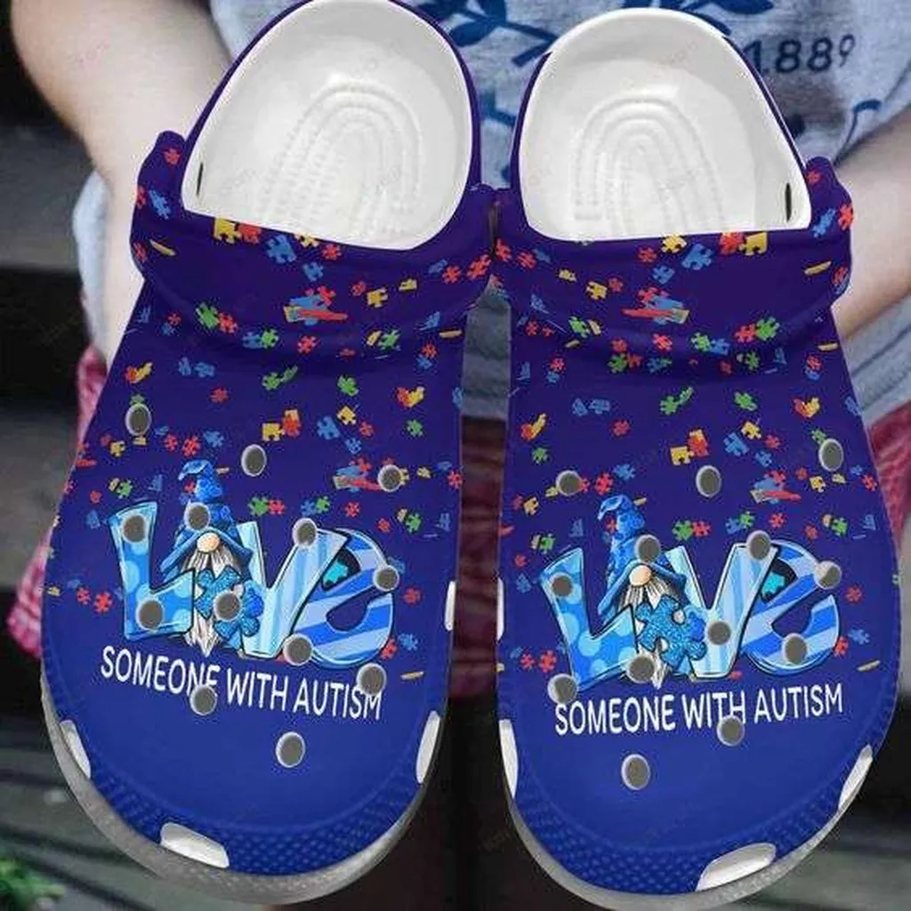 Autism Awareness Day Gnome Love Someone With Autism Crocs Crocband Clog