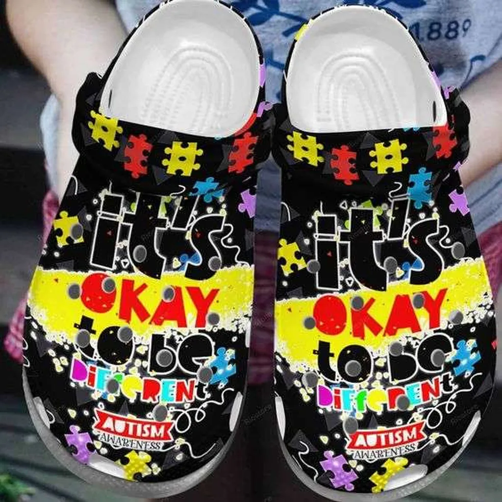 Autism Awareness Day Its Ok To Be Different Puzzle Pieces Crocs Crocband Clog