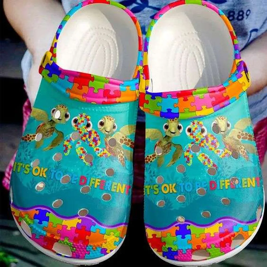 Autism Awareness Day Turtles Its Ok To Be Different Crocs Crocband Clog