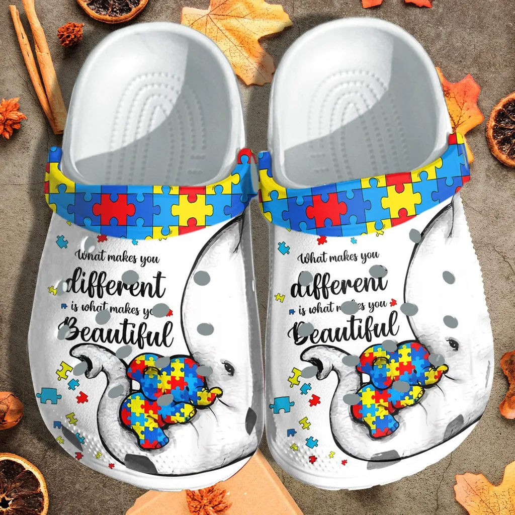 Autism Awareness Elephant Puzzel Crocs