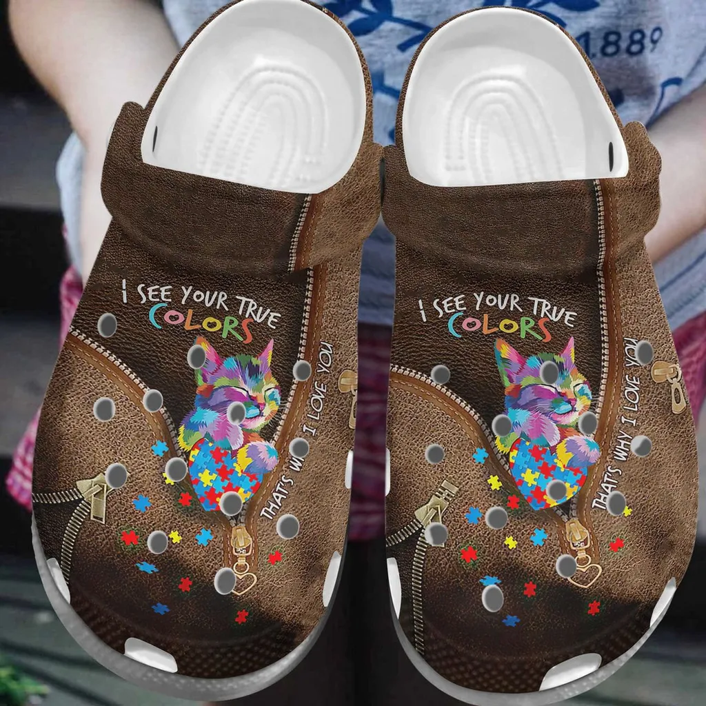 Autism True Colors For Mens And Womens Gift For Fan Classic Water Rubber Crocs Clog