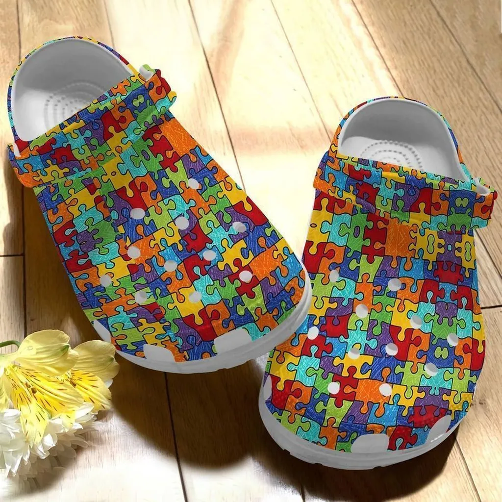 Autism Whitesole Autism Pattern Crocs Clog