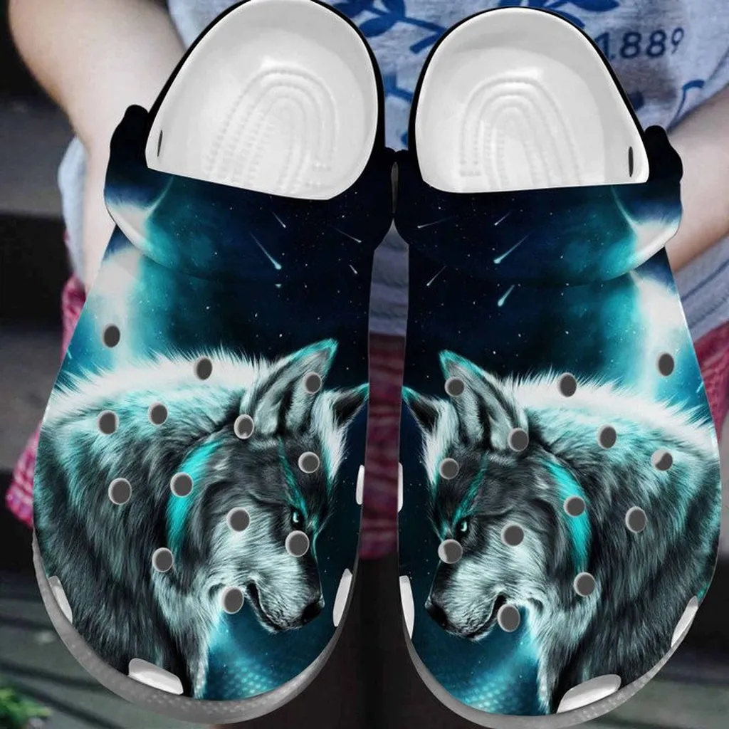 Awesome Cool Wolf Crocs Classic Clogs