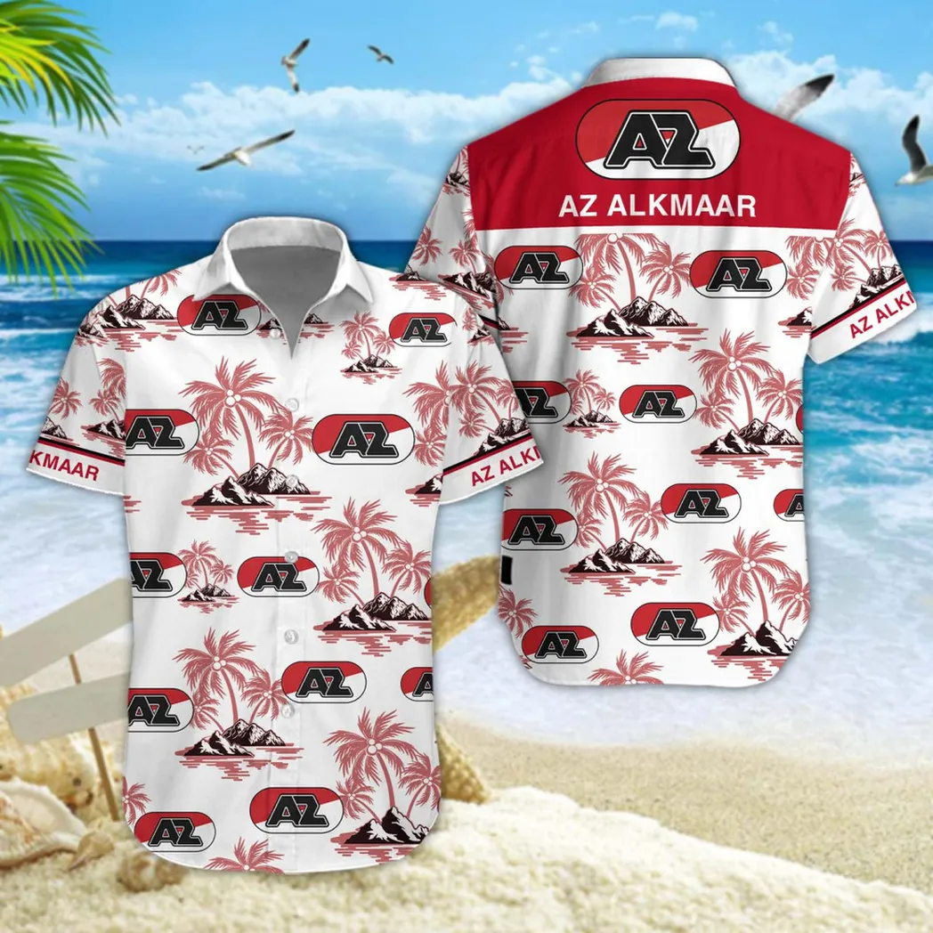 AZ Alkmaar Hawaiian Shirt Style Classic Oversized Hawaiian, Unisex Hawaiian Shirt Trending Summer