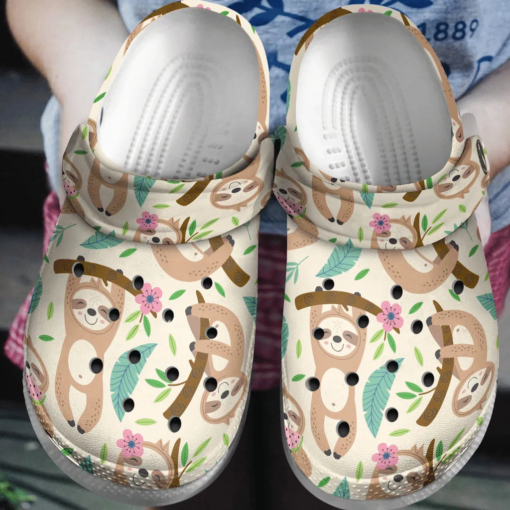 Baby Cute Sloth Funny Animal Gift For Lover Rubber Crocs Clog