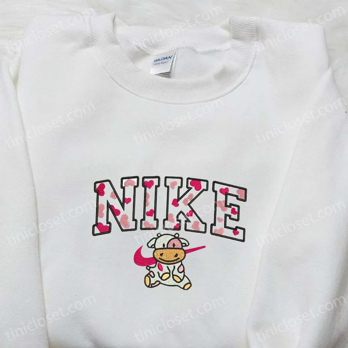 Baby Milk Cow Hearts x Nike Embroidered Shirt, Sports Embroidered Hoodie, Best Gifts For Family