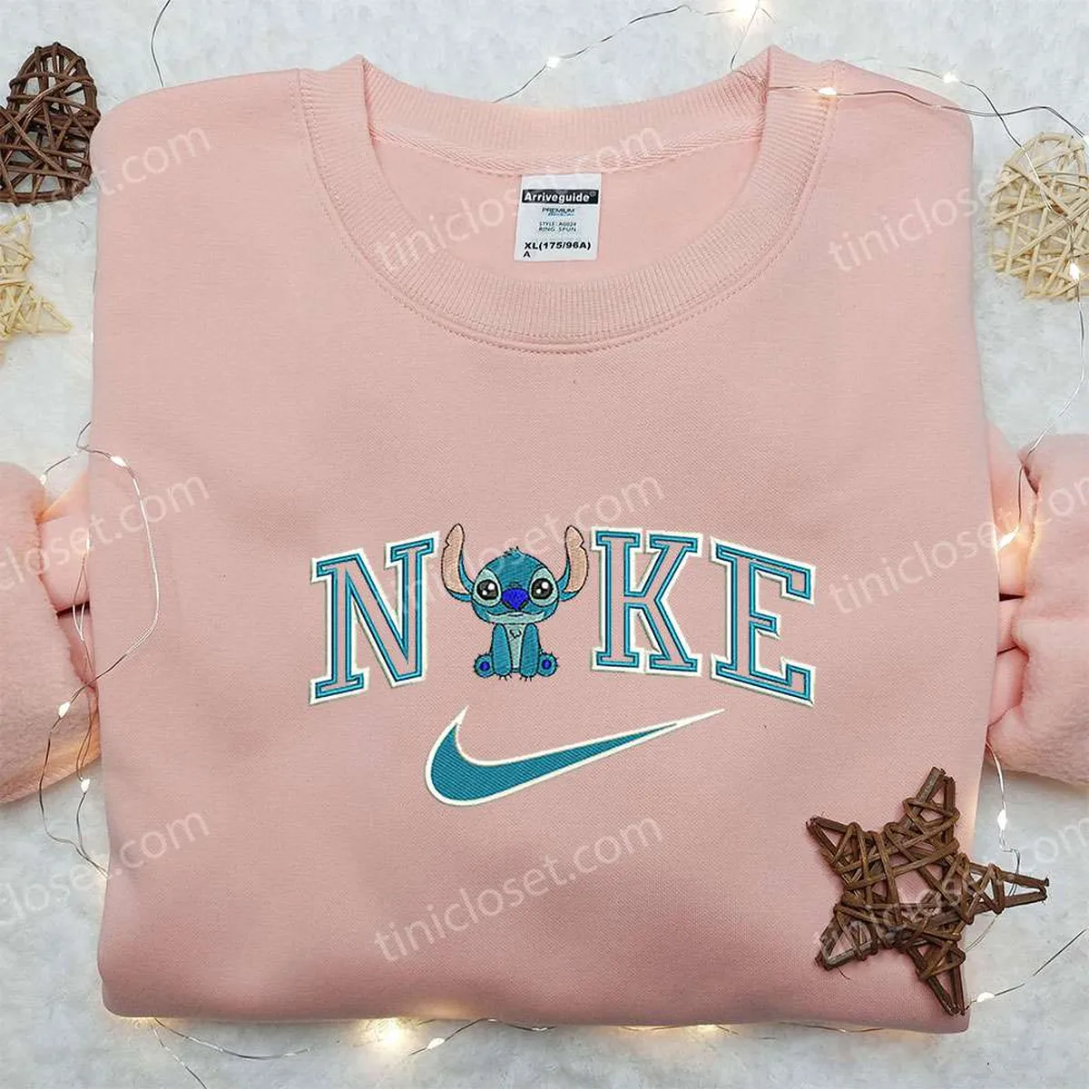 Baby Stitch x Nike Embroidered Sweatshirt, Lilo and Stitch Embroidered Shirt, Nike Inspired Embroidered Shirt