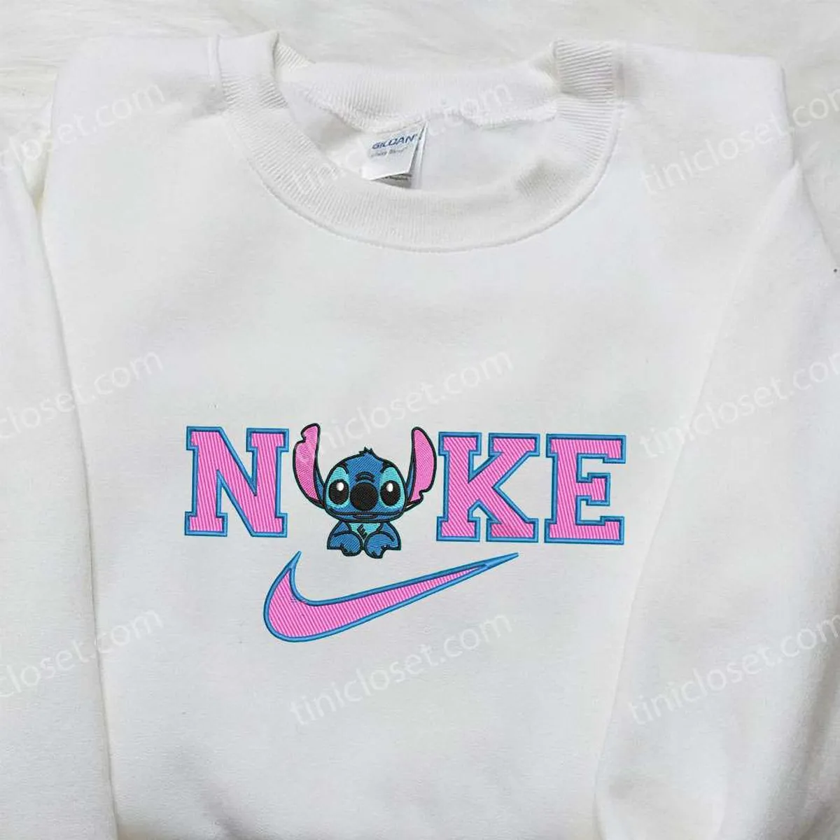 Baby Stitch x Nike Embroidered Sweatshirt, Lilo and Stitch Embroidered Shirt, Nike Inspired Embroidered Shirt