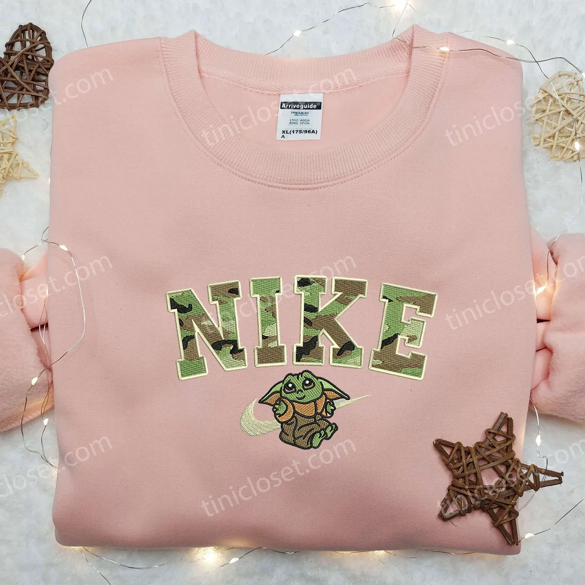 Baby Yoda Army x Nike Embroidered Shirt, Nike Embroidered Shirt, Movie Embroidered Shirt