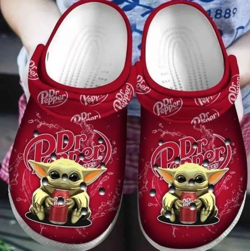 Baby Yoda Hug Dr Pepper Crocs Clog