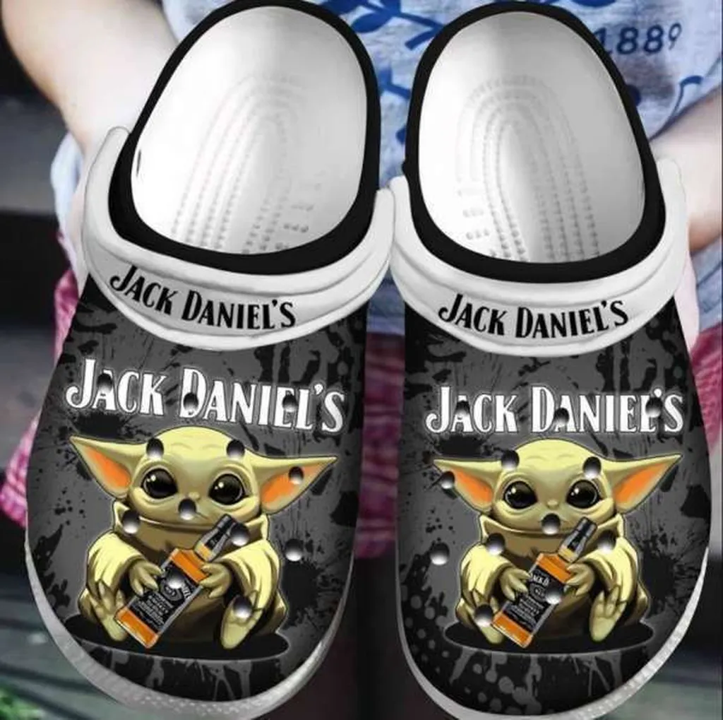 Baby Yoda Hug Jack Daniels Crocs Clog