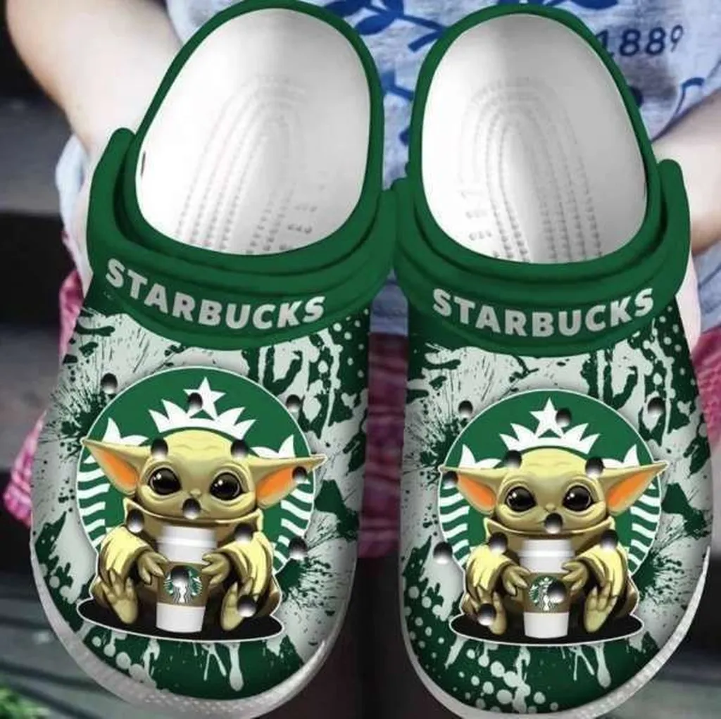 Baby Yoda Hug Starbucks Crocs Clog