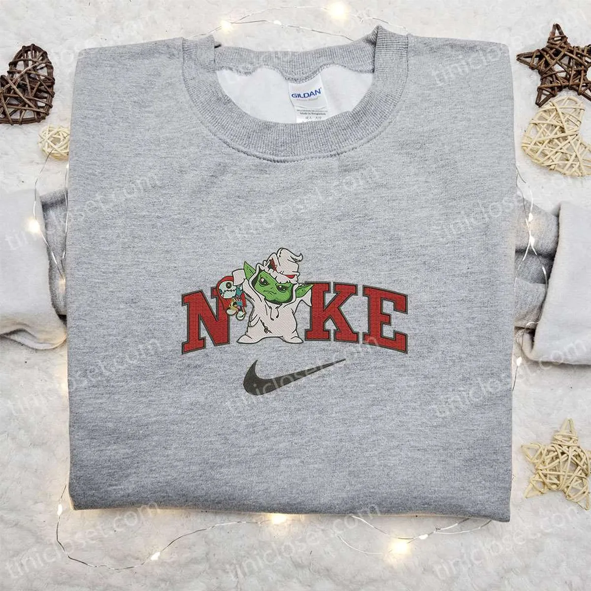 Baby Yoda Oogie Boogie Halloween x Nike Embroidered Sweatshirt, Walt Disney Characters Embroidered Shirt, Best Halloween Gift Ideas