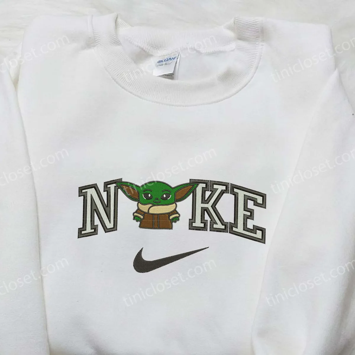 Baby Yoda Winter x Nike Embroidered Shirt, Nike Inspired Embroidered Shirt, Star War Embroidered Shirt