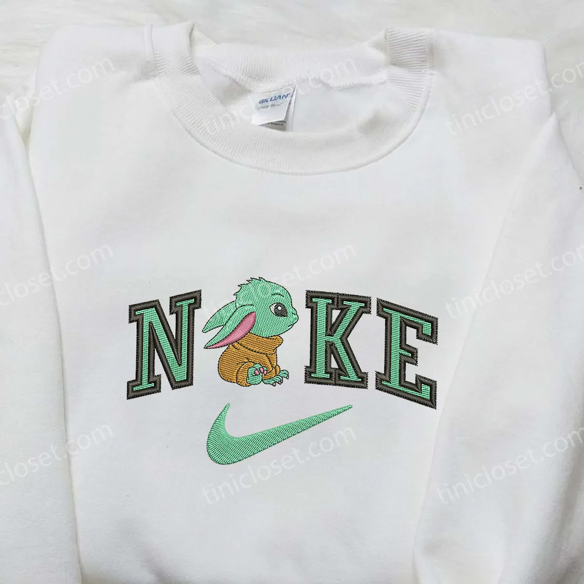 Baby Yoda x Nike Embroidered Shirt, Nike Inspired Embroidered Shirt, Star War Disney Embroidered Shirt