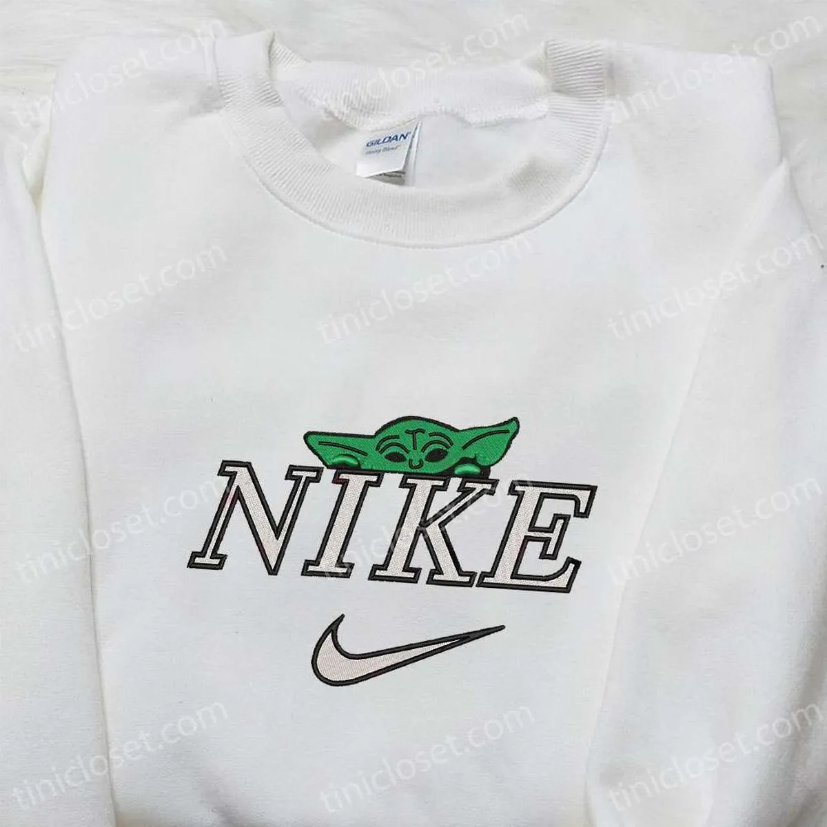 Baby Yoda x Nike Movie Embroidered Shirt, Star Wars Embroidered Shirt, Inspired Nike Embroidered Shirt