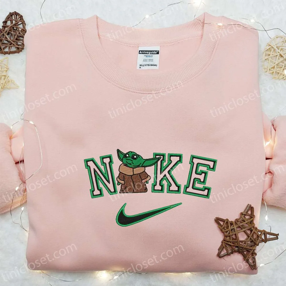 Baby Yoda x Nike Movie Embroidered Shirt, Star Wars Embroidered Shirt, Nike Inspired Embroidered Shirt