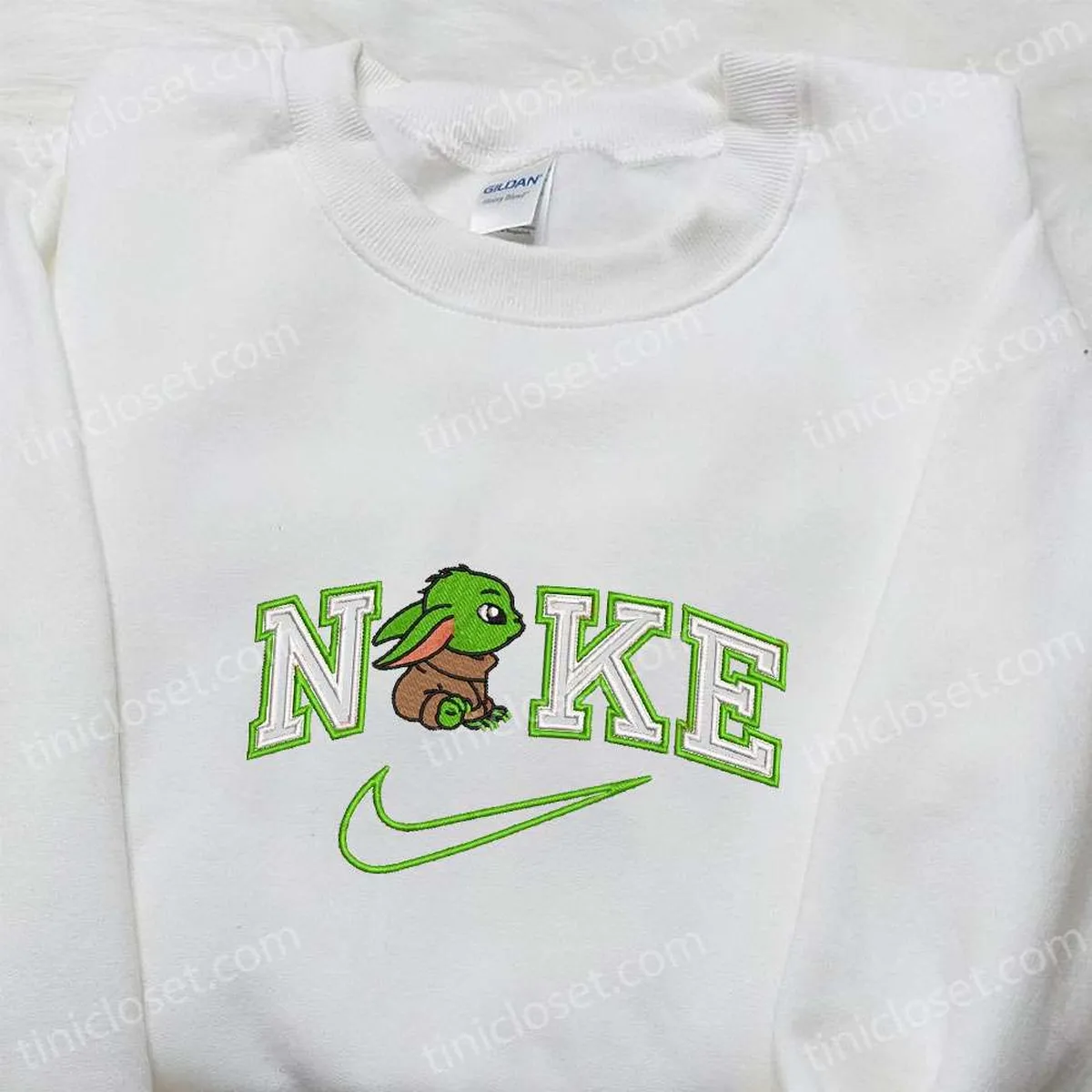 Baby Yoda x Nike Movie Embroidered Shirt, Star Wars Embroidered Shirt, Nike Inspired Embroidered Shirt