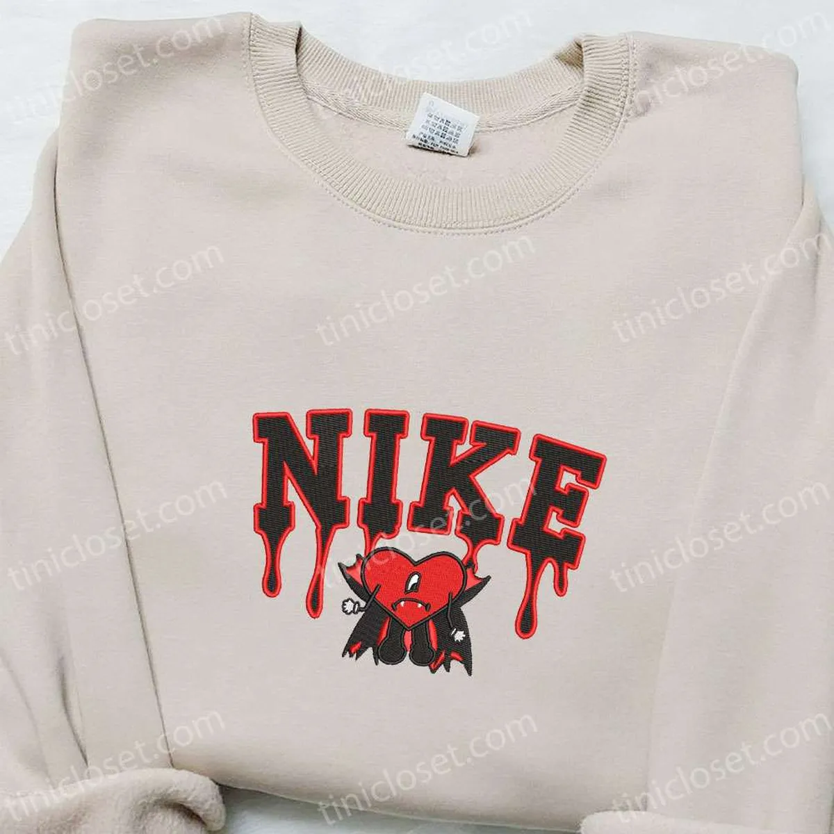 Bad Bunny Dracula x Nike Embroidered Shirt, Nike Inspired Embroidered Hoodie, Best Gifts For Family