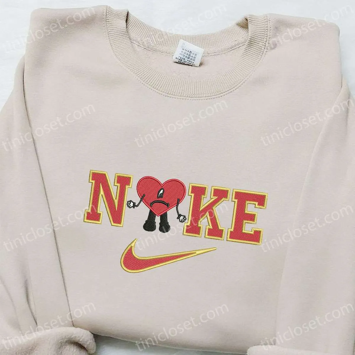 Bad Bunny x Nike Embroidered Shirt, Nike Inspired Embroidered Shirt, Best Valentine? Day Gift Ideas