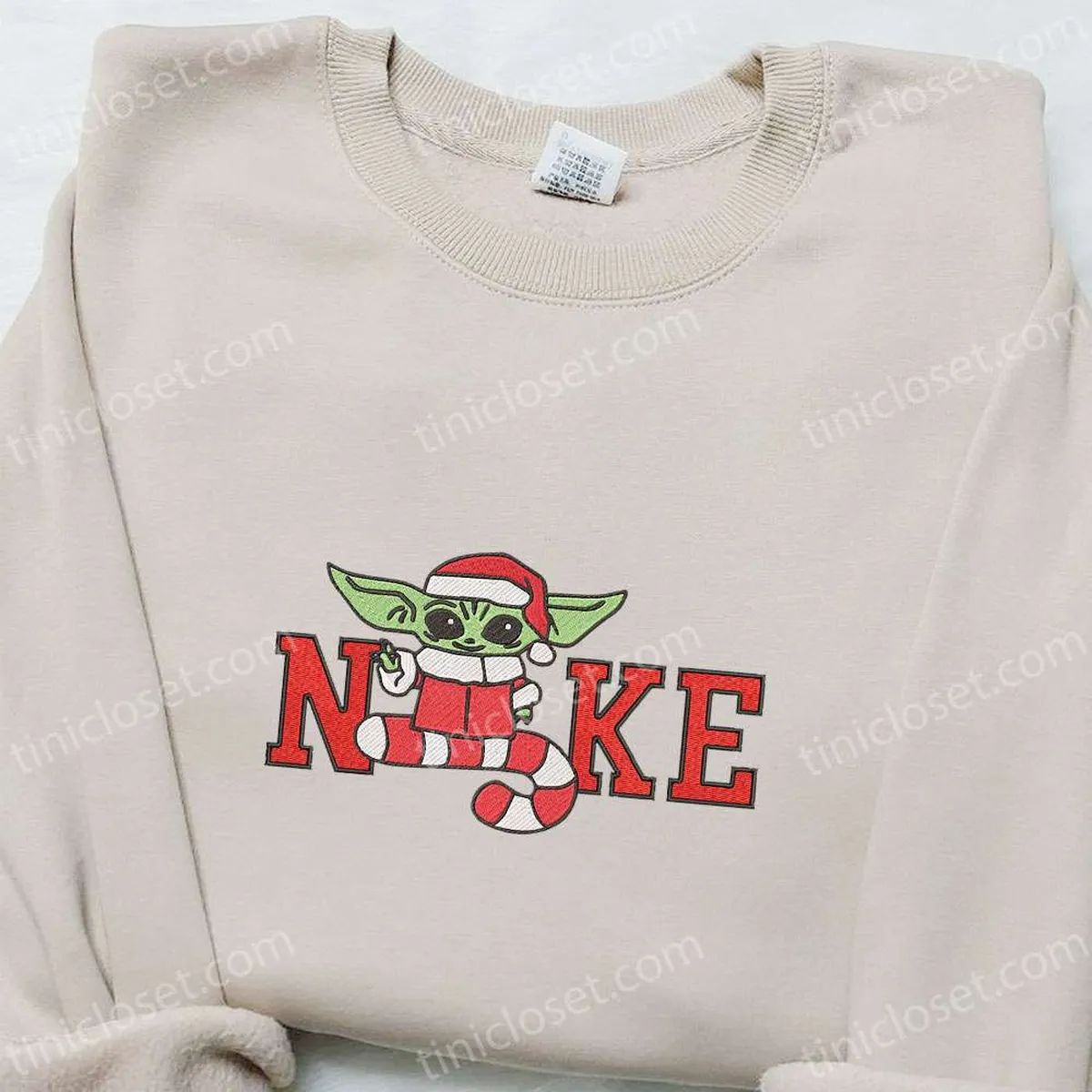 Bad Yoda Santa Claus Christmas x Nike Embroidered Sweatshirt, Movie Christmas Embroidered Shirt, Best Christmas Gift Ideas