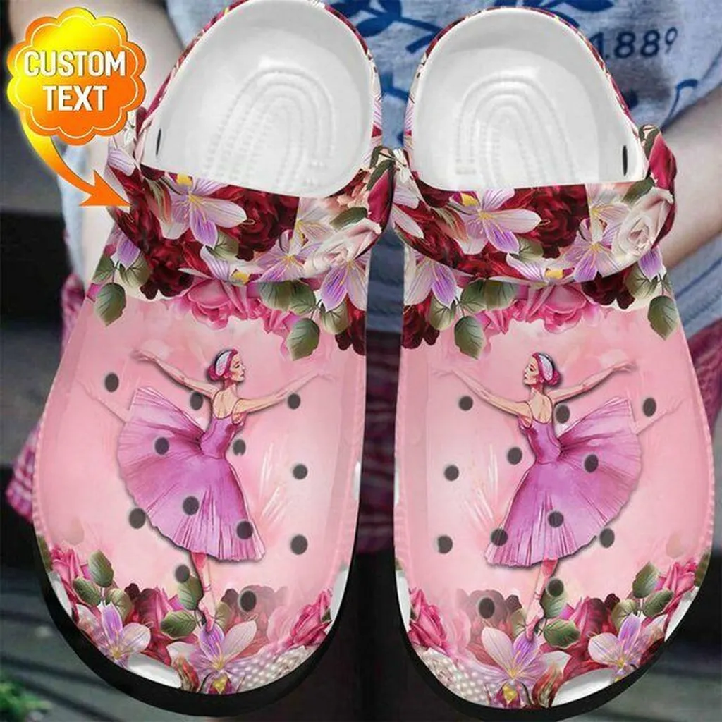 Ballet Flower Personalized 102 Gift For Lover Rubber Crocs Clog