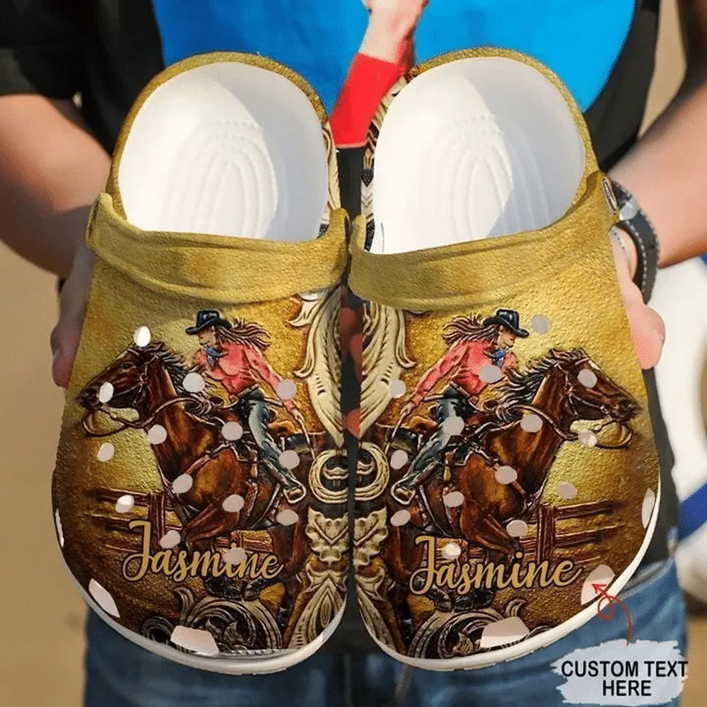 Barrel Racing Personalized Girl Crocs Classic Clogs