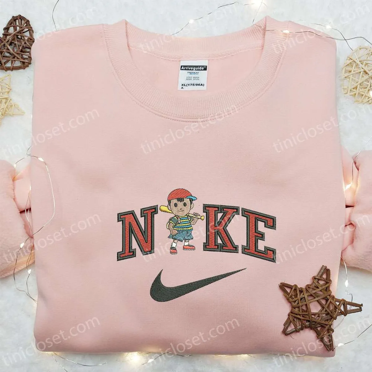 Baseball Boy Ness Badge x Nike Game Embroidered Shirt, Nike Inspired Embroidered Shirt, Best Gift for Family