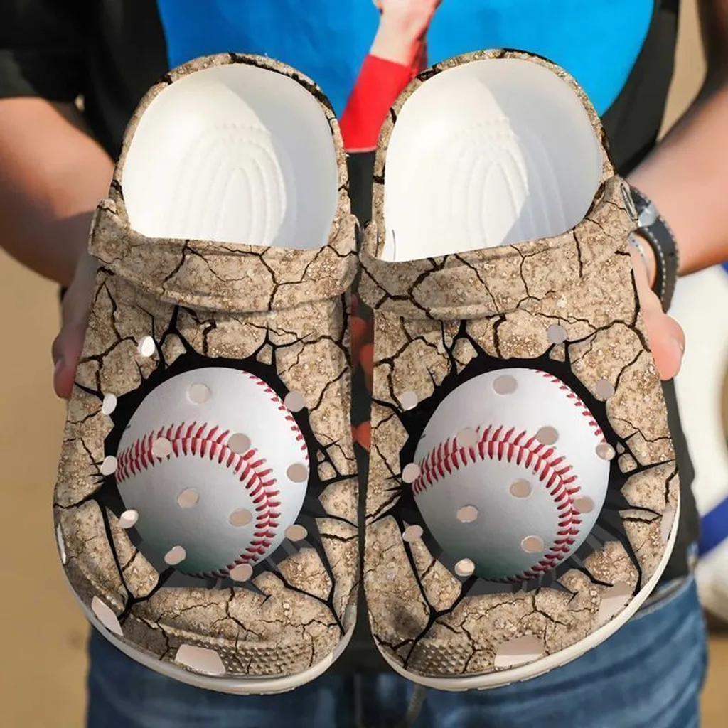 Baseball Crack Crocs Classic Clogs