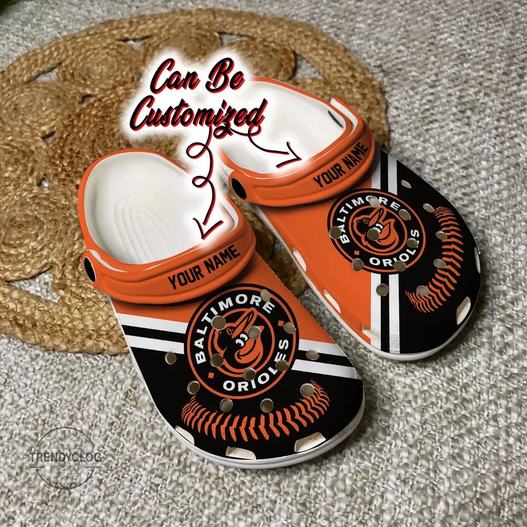 Baseball Crocs BOrioles Personalized Baseball Logo Team Clog