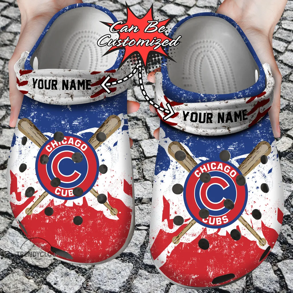 Baseball Crocs CCubs Personalized Watercolor New Clog