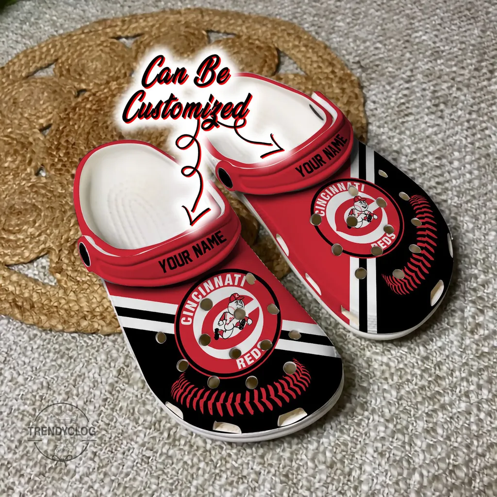 Baseball Crocs CReds Personalized Baseball Logo Team Clog